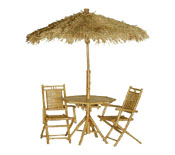 Bamboo Palapa, Table, and Chair Set